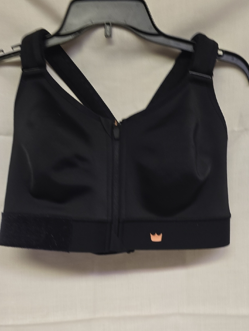 SHEFIT Flex 2 Luxe (2XL) Black Front-Zip Adjustable Straps/Waist Sports Bra